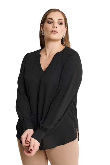 Μπλούζα plus size frane 22-23-1032- Μαύρο