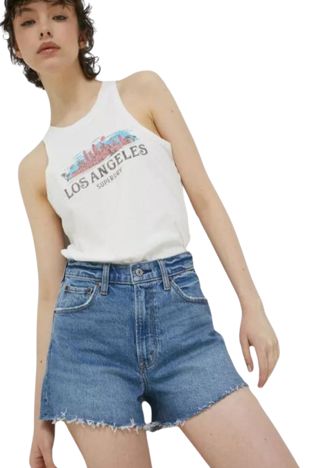 Superdry Γυναικείο Αμάνικο Toπ W6011586A-39E Λευκό