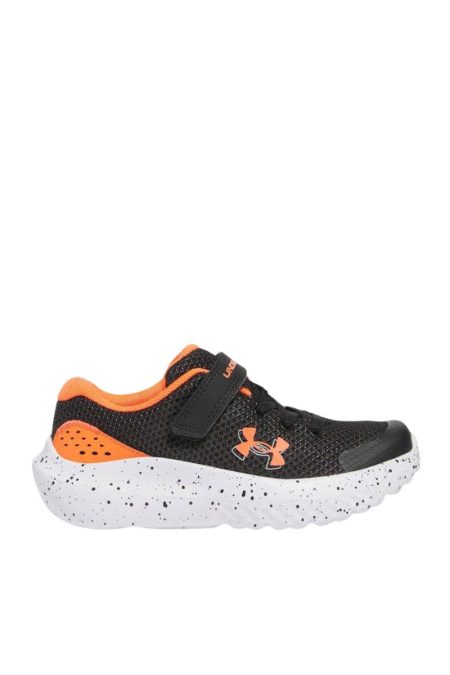 Under Armour UA BPS Surge 4 AC Παιδικό Παπούτσι 3027104-005 Μαύρο/Πορτοκαλί