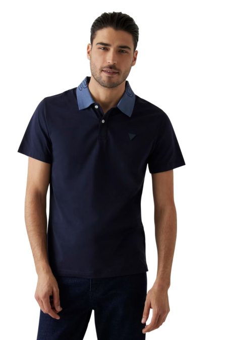 Guess Ανδρικό T-Shirt Polo M5GP66J1314-G7V2 Μπλε