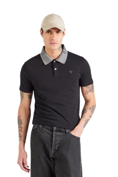 Guess Ανδρικό T-Shirt Polo M5GP66J1314-JBLK Μαύρο