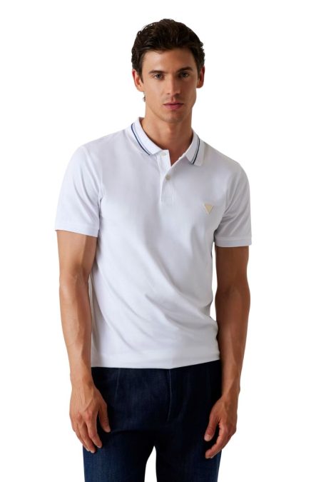 Guess Polo Ανδρικό T-Shirt M5YP66J1314-G011 Λευκό