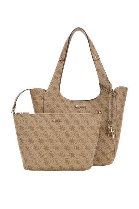 Guess Τσάντα Shopper Calista με λογότυπο HWSG7334220 Ανοιχτό καφέ