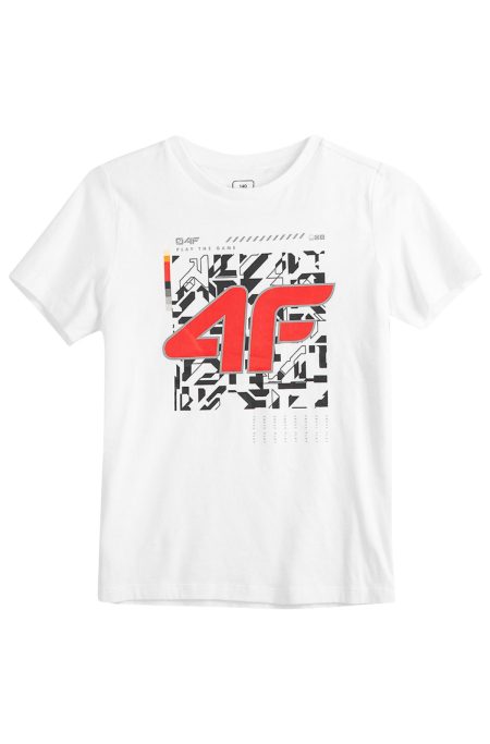 4F Παιδικό T-Shirt HJZ21-JTSM008 Λευκό