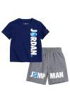 Nike Jordan Βρεφικό Set 65A357-GEH Μπλέ/Γκρί