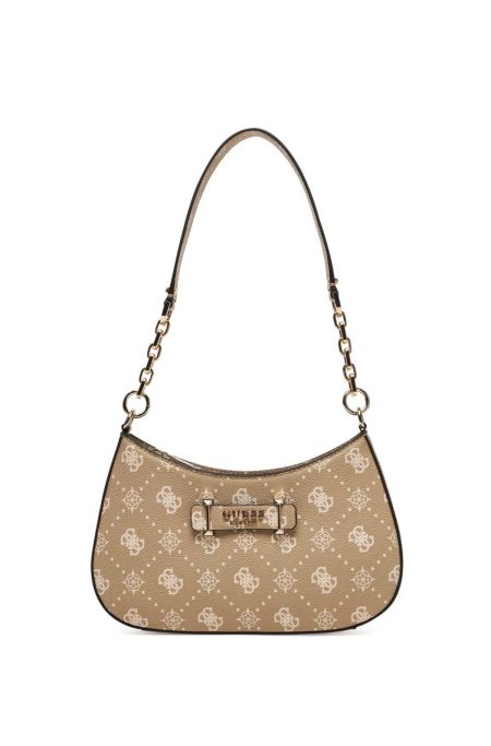 Guess Carrie Logo Γυναικεία Τσάντα HWGP989818 BISCOTTI LOGO Καφέ